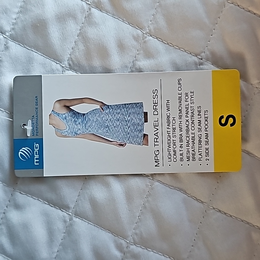 MPG Women's Performance Sleeveless Dress Built In Bra Moisture Wicking Size Smal